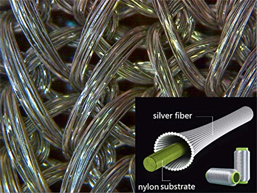 Earth/Grounding Conductive Silver Fiber Fabric EMF/RFID/EMI/RF Blocking Elastic Fabric Safe and Healthy to Skin Sold by 40"x59" inch