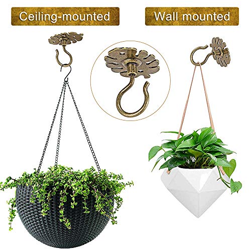Dolibest-Wall-Mount-Ceiling-HooksPlant-Hooks-for-Ceiling-Metal-Plant-Bracket-Iron-Wall-Mount-Lanterns-Hangers-Hooks-for-Hanging-Plants-Lights-Outdoor-Wire-Fairy-Lights-Wind-Chimes-Bronze2PCS