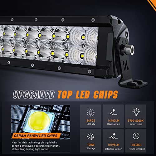 Image of Nilight Pro Series 13.5 Inch LED Light Bar 120W 14400LM Ultra Bright