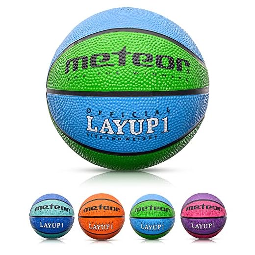 meteor Balón Baloncesto Talla 1 Pelota Basketball Bebe Ball Infantil Niño Balon Basquet - Baloncesto Ideal para los niños y jouvenes para Entrenar y Jugar - Tamaño 1 Layup (#1, Azul/Verde)