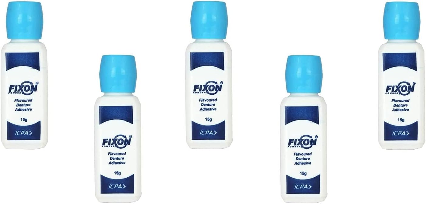 ICPA Fixon Powder Flavoured Denture Adhesive 15g (Pack of 5) dental pulse dental floss