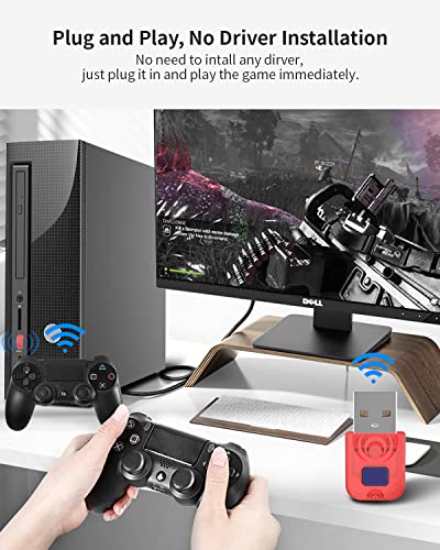 Aolion Bluetooth Controller Adapter For Ps4/ Ps5/ Switch Pro Controller, Wireless Controller Adapter Compatible With Switch/Switch Lite/Windows Pc/Android Tv Box/Steam (Include A Type-C Otg Cable) #TOP2