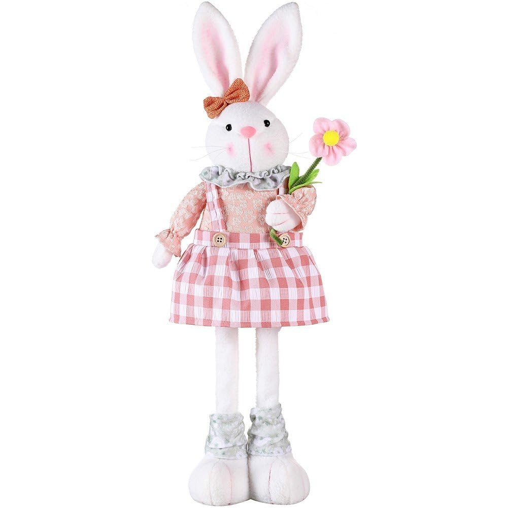 Mignon lapin de Pâques avec robe fait main pour cadeau de printemps