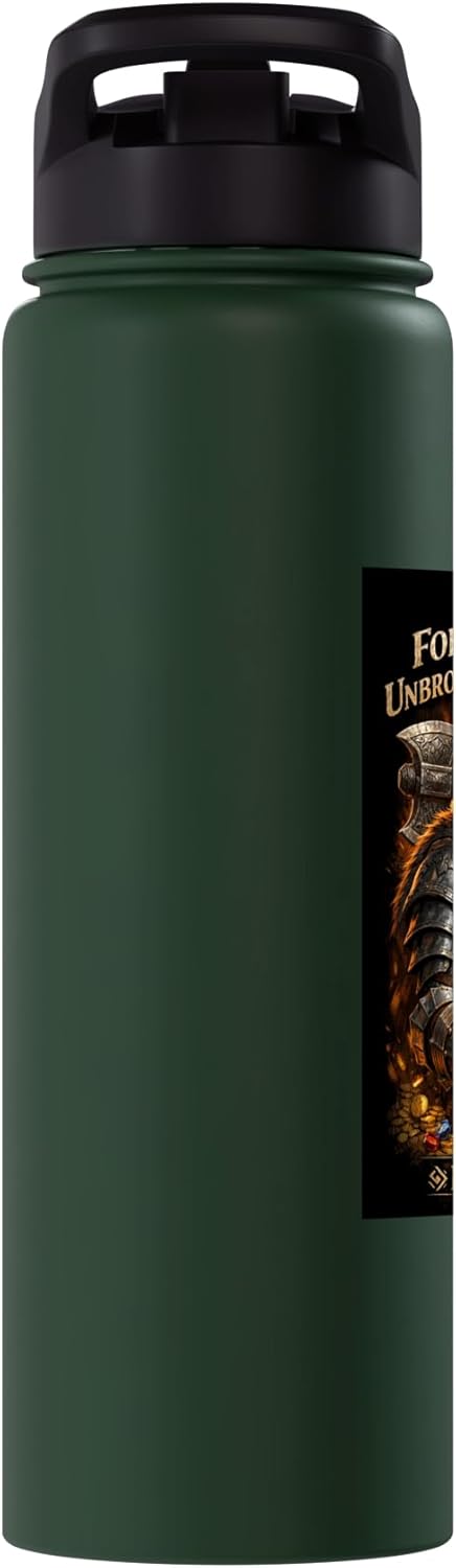 Forged in Fire Unbroken Dwarven Warrior Woman Stainless Steel Insulated Water Bottle