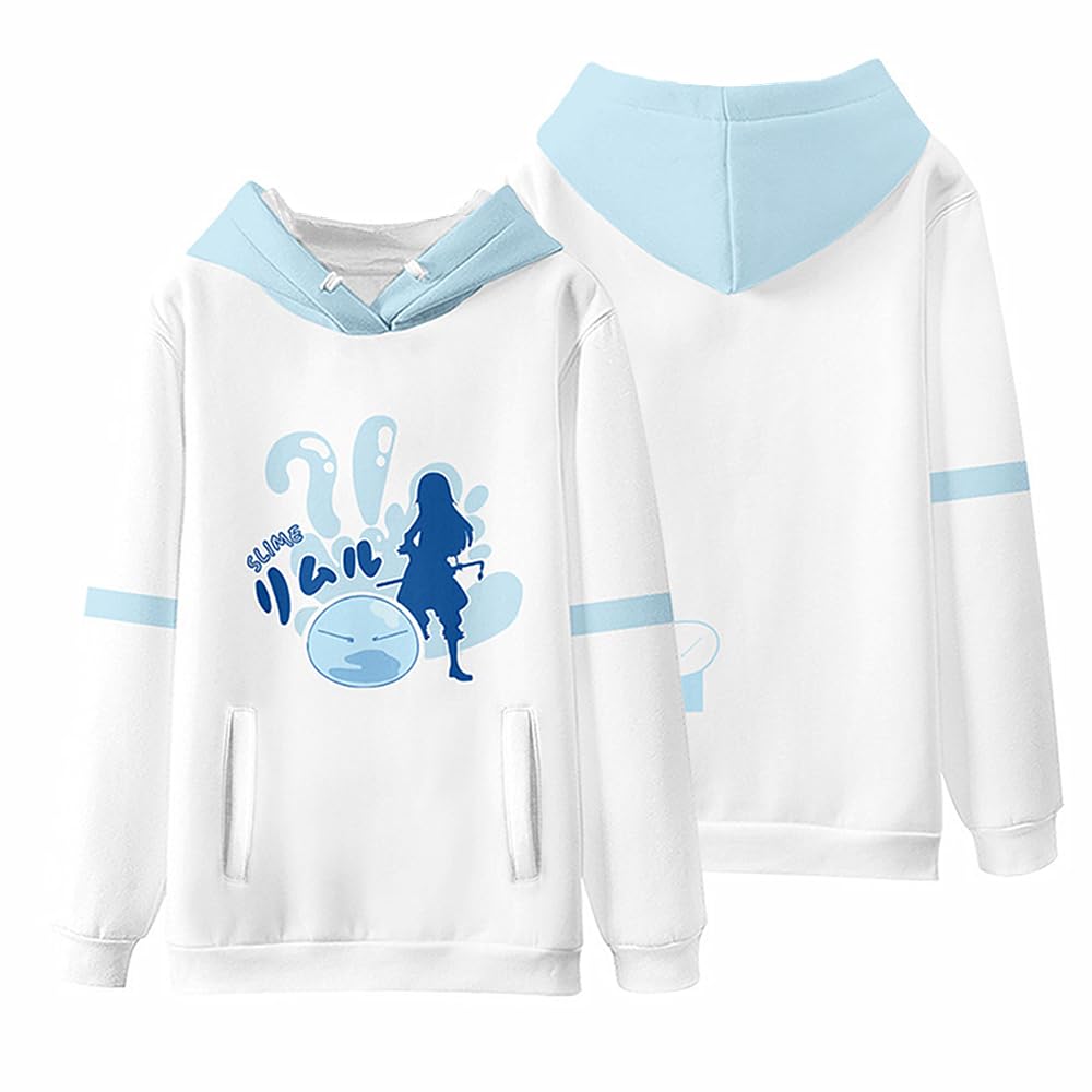 Charous Unisex White 1 Anime That Time I Got Reincarnated As A Slime Cartoon Print Hoodie Sweatshirts For Manga Slime Fans Cosplay Gift
