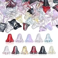 10 Cappucci In Vetro A Forma Di Fiore | Per Gioielli Fai Da Te, Orecchini E Decorazioni - Foto 7