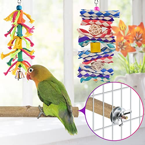 Katumo Small Bird Toys, Natural Wood Ladder Colorful Bamboo Hanging Shredding Toys Parrot Chew Wooden Blocks Bird Perch For Parakeets, Conures, Cockatiels, Budgies, Love Birds And Other Small Birds #TOP4