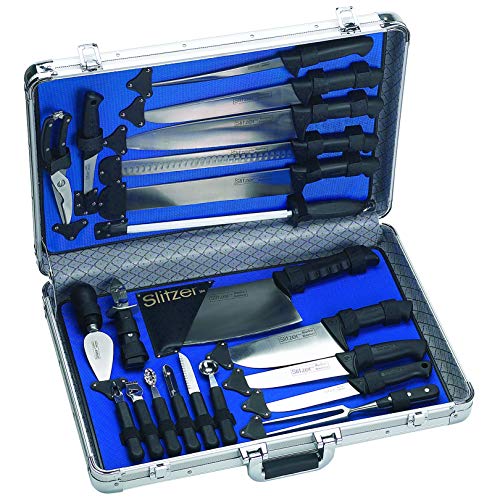 Slitzer Germany 22pc Professional Chefs Cutlery Set in Case Black