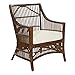 OSP Home Furnishings Maui Rattan Arm Chair, Cream Cushion and Brown Washed Frame