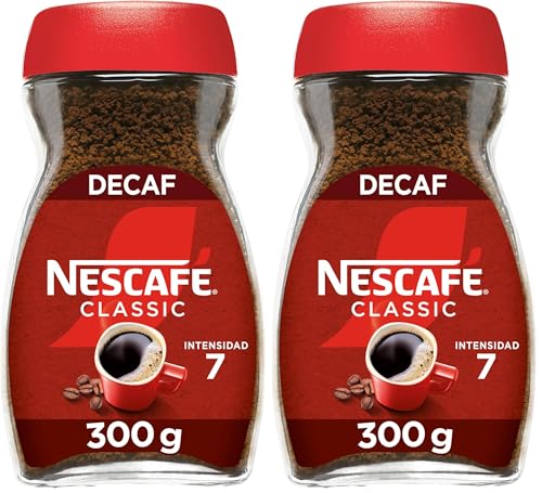 NESCAFÉ CLASSIC Café Soluble Descafeinado frasco 300g (Paquete de 2)