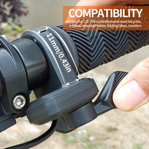 Acelerador de polegar de bicicleta para acelerador elétrico de bicicleta 24V 36V 48V 72V (plugue SM)