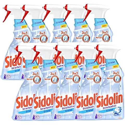 Sidolin Cristal, Glasreiniger 10x Sprühflasche, für einen perfekten Glanz und gegen Mikrorisse (10x500ml) Cover