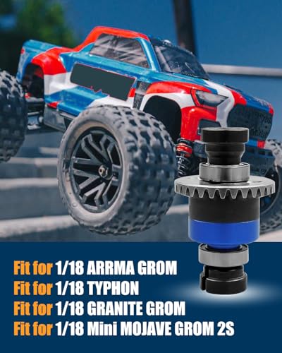 Image of Assembled Differential 30T 0.8Mod V2 Fit for 1 /18 ARRMA GROM Typhon Granite GROM Mini Mojave GROM 2S, 2PACK Blue