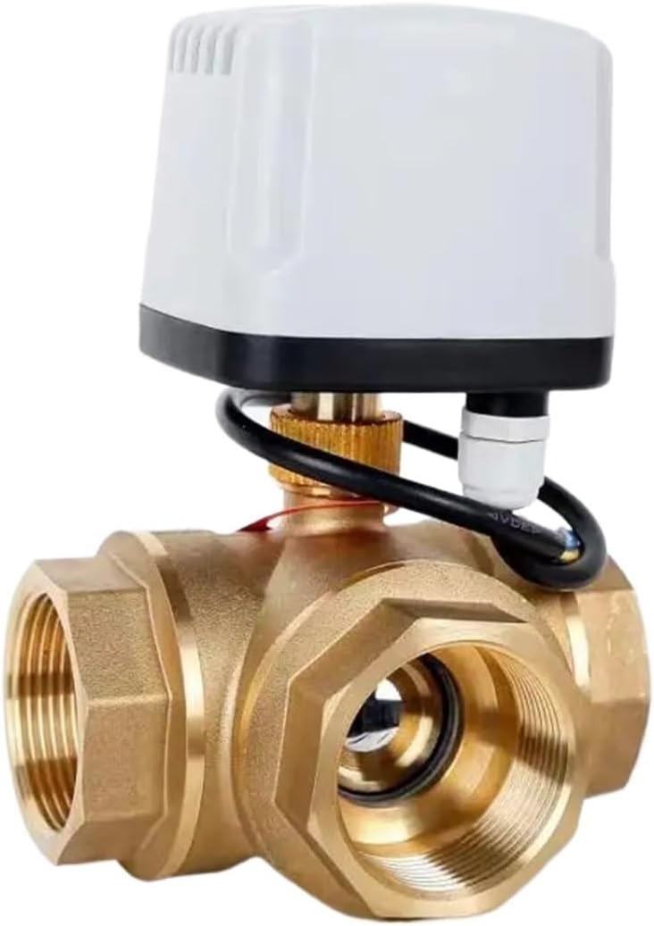 DN15 DN20 DN25 DN50 3 Ways Waterproof Motorized Ball Valve 3-Wire 2 Control Brass Electric Ball Valve Big Torque Metal Motor(DN50,24VAC)