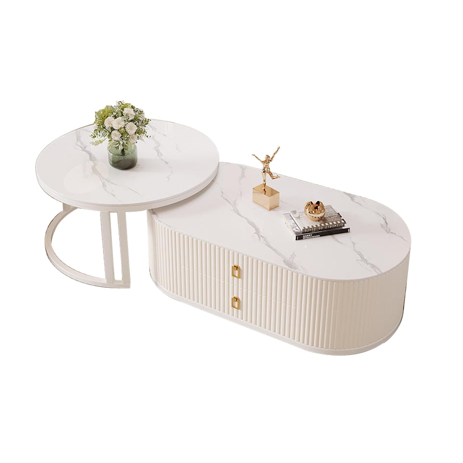 Amazon.com: VejiA Large Coffee Table Nesting Table Round