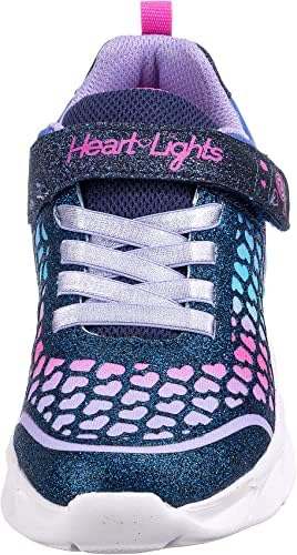 Skechers Kids Girls Sweetheart Lights - Lovely Co Sneaker, Navy/Multi, 3 | Image 2