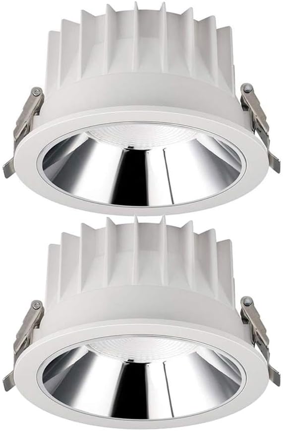 2 Pack White Aluminum LED Recessed Lighting LED Recessed Can Retrofit Light 4.5 Inch 5.5Inch 6.3 Inch Slim Selectable 3000K-6000K,High Brightness 10W,20W,30W Canless LED Downlight