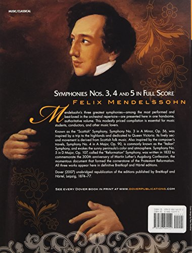 Symphonies: Nos. 3, 4 and 5 in Full Score