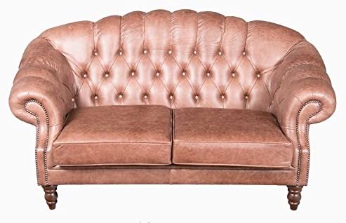 Windsor Style Leather Love Seat