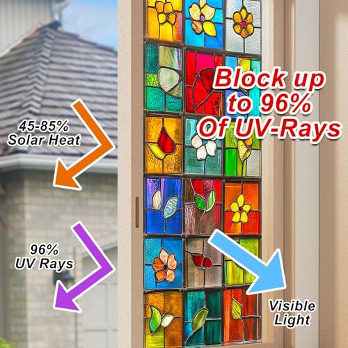 Vinilo Decorativo para Ventana Vidrio Efecto Vitrales BlissYard miniatura 4