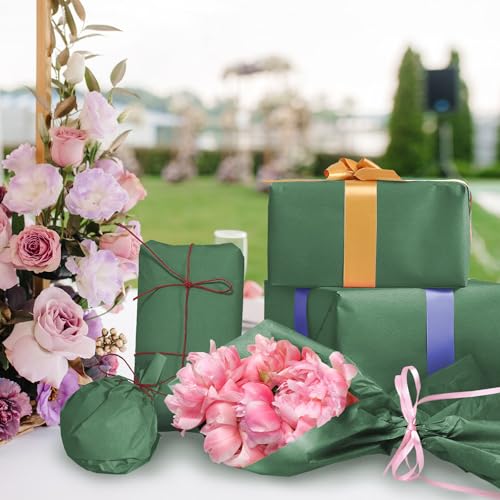 Image of 120 Sheets 20 inchX14 inch Forest Green Tissue Paper for Gift Bags Wrapping, Art Tissue Paper Bulk for Holiday Birthday Party Crafts Decoration (Forest Green)