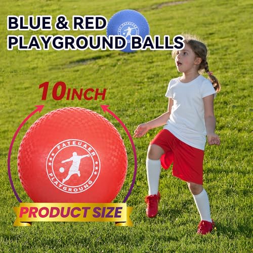 10 Inch Kickball Set, Playground Ball with Carrying Bag, Dodge Balls for Kids and Adults, Bouncing Sport Handball and Toy Ball, Outdoor Rubber Balls Official Camps and Schools Play Ball - Image 6