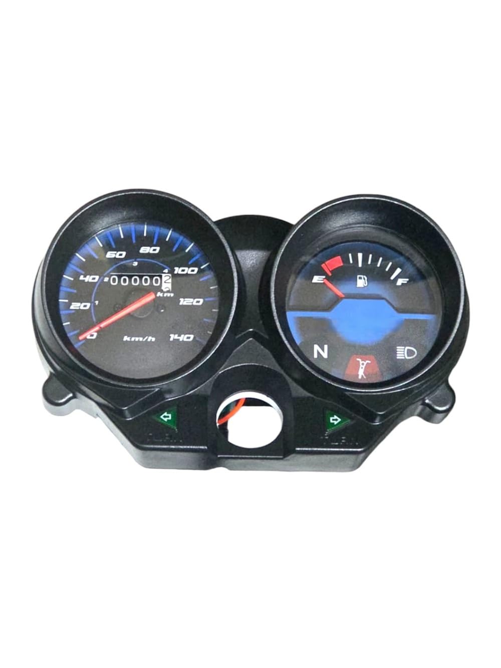 OHITO Motorcycle Speedometer Tachometer Crystal Gauge with Odometer & Fuel Meter Indicator Compatible with HF Deluxe Stand Model 2015 – Blue Dial