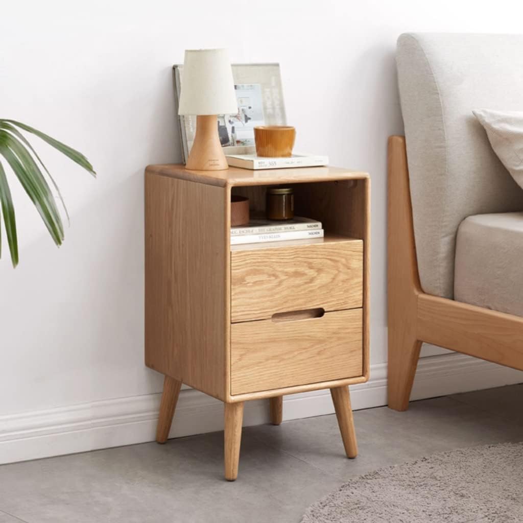 Creative Home Living Room Storage Cabinet with Double Drawers, Ultra-Narrow Storage Cabinet, Bedside Table.(B)