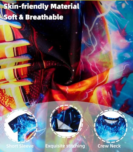 Image of 3D Graphic Short Sleeve Shirts Boys Girls Cool T-Shirt Unisex Novelty Tees for 7-12 Years Teens