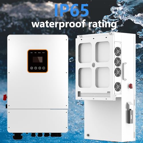 6000 Watt Solar Inverter Pure Sine Wave 48V Split Phase 120/240V IP65 Built-in MPPT LCD Touch Screen for 48V Lead-Acid/Lithium Batteries, Off-Grid Solar, Diesel Generator