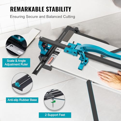 VEVOR Manual Tile Cutter, 1200mm, Porcelain Ceramic Tile Cutter with Tungsten Carbide Cutting Wheel, Infrared Positioning, Anti-Skid Feet, Durable Rails for Professional Installers or Beginners - Image 5
