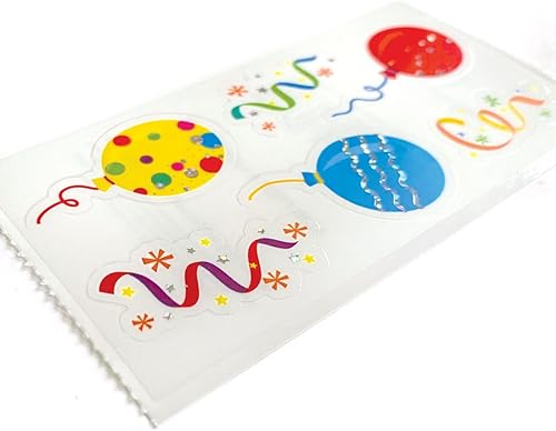 Miniatura 2 de Paper House Productions Paquete de 3 calcomanías de cumpleaños de papel de aluminio para manualidades, álbumes de recortes y coleccionismo, globos