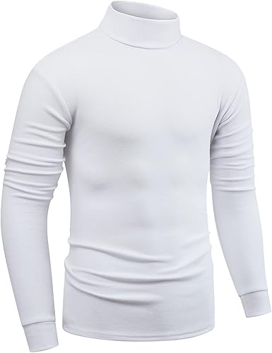 Camisas de manga larga con cuello alto y forro polar para hombre