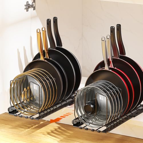 Housolution 2 Pack Pull Out Pot and Pan Organizer for