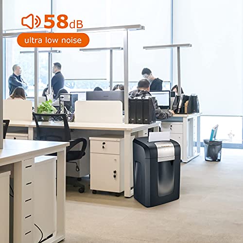 Bonsaii 14 Sheet Crosscut Paper Shredder, 120 Mins P-4 Level Ultra Quiet Home Office Heavy Duty Shredder, 6 Gallons Large Pullout Bin & 4 Wheels Home Use Shredder For Document/Mails/Cds/Credit Cards 3S23 #TOP6