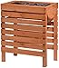 Produktbild dobar® 58160FSCe Hochbeet Bausatz Gr. M inkl. Pflanzfolie | Erhöhtes Salatbeet Massivholz | Kräuterbeet Schmal | Gemüsebeet Garten/Terrasse/Balkon | Pflanzbeet für Anzucht | 58 x 36 x 71 cm | Braun
