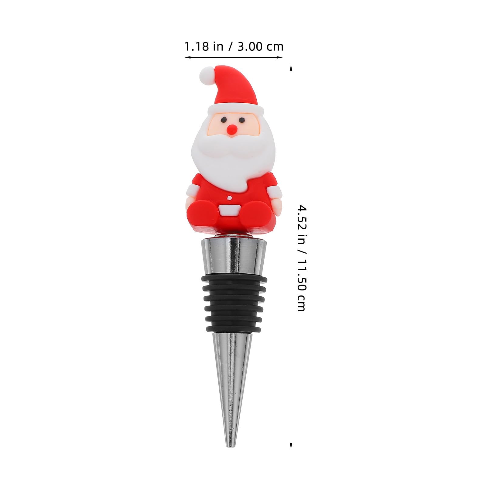 TOYANDONA 20 Piezas Tapón de Botella de Vino de Navidad Papá Noel | Pvc y Aleación de Aluminio, Sellado y Conservación del Aroma, para Fiesta Navideña y Obsequio