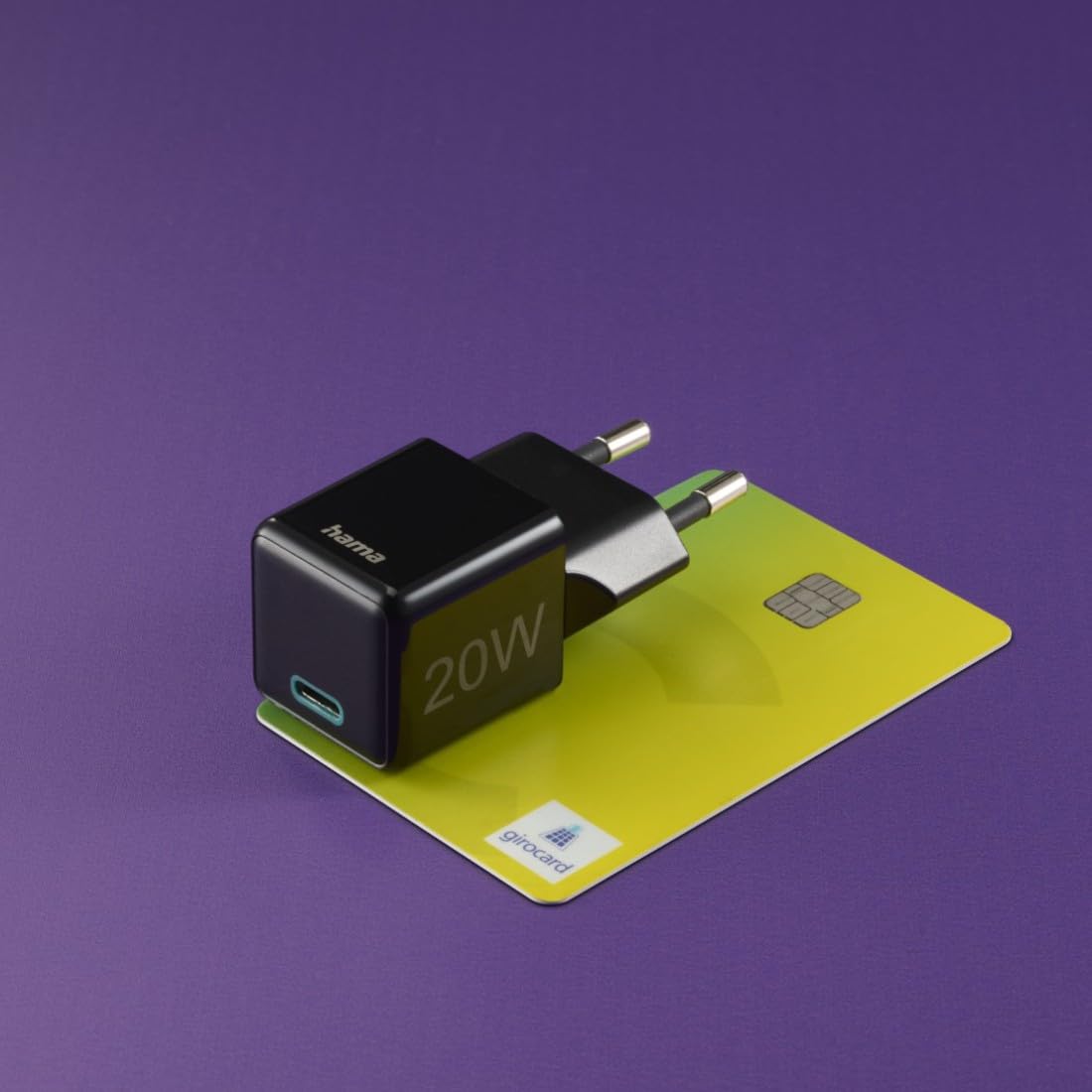 Hama ładowarka sieciowa 20W super mini 1x USB C (uniwersalna, szybka, do smartfona, smartwatcha, tabletu, słuchawek, Quick Charge, Power Delivery, mała) czarna