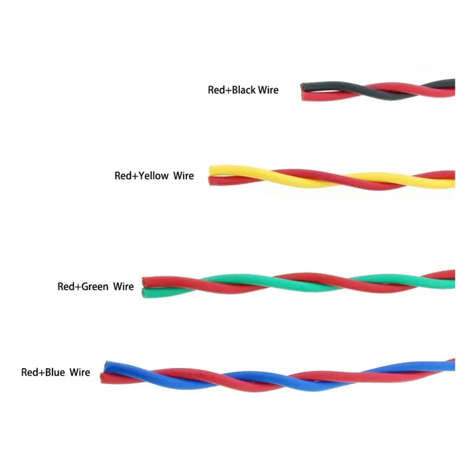 Cable Electrónico De Par Trenzado RVs 5m, Cobre, 2 Núcleos, 20/18/17/15/13AWG, Retardante Llama, Alimentación Multicolor for Electrodomésticos(Red Yellow Cable,5 m 13AWG)