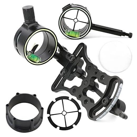 Single Pin Bow Sight Compound Bow Sights with 4X 6X 8X Lens 1 Pin Bow Sight Archery Hunting Sighting Suitable for Right-Handed Archers (4X Lens Bow Sight)