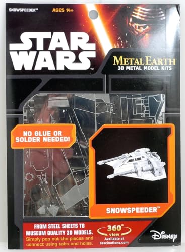 Metal Earth Puzzle 3D Aerodeslizador T-47 Sw. Rompecabezas De Metal De Star Wars. Maquetas Para Construir Para Adultos Nivel Desafiante De 8.3 X 7.4 X 3.2 Cm