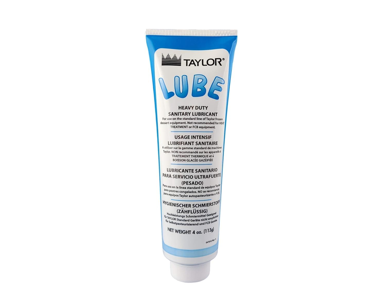 1 x 4 Oz. Taylor Blue Lube Tube, Food Safe Grease Sanitary Lubricant for O-Rings, Gasket, Mixer & Soft Serve Machines like Taylor, Stoelting, Kappus, Coffee, Yogurt, Food Service Equipment Lube #47518