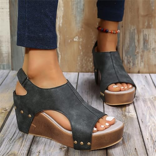 Wedge Sandals for Women 2025 Dressy,Women's Open Toe Buckle Ankle Strap Platform Sandals,Womens Comfy Wedge Orthopedic Sandals Summer Platform Wedges4
