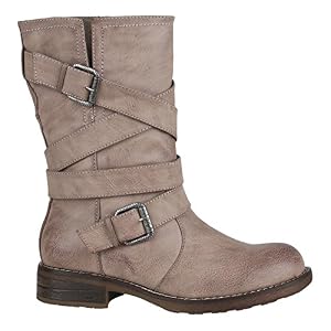 stiefelparadies Damen Stiefel Biker Boots Leder-Optik Outdoor Schuhe 144415 Schwarz Schnallen 37 EU Flandell stiefelparadies Damen Stiefel Biker Boots Leder-Optik Outdoor Schuhe 144415 Schwarz Schnallen 37 EU Flandell