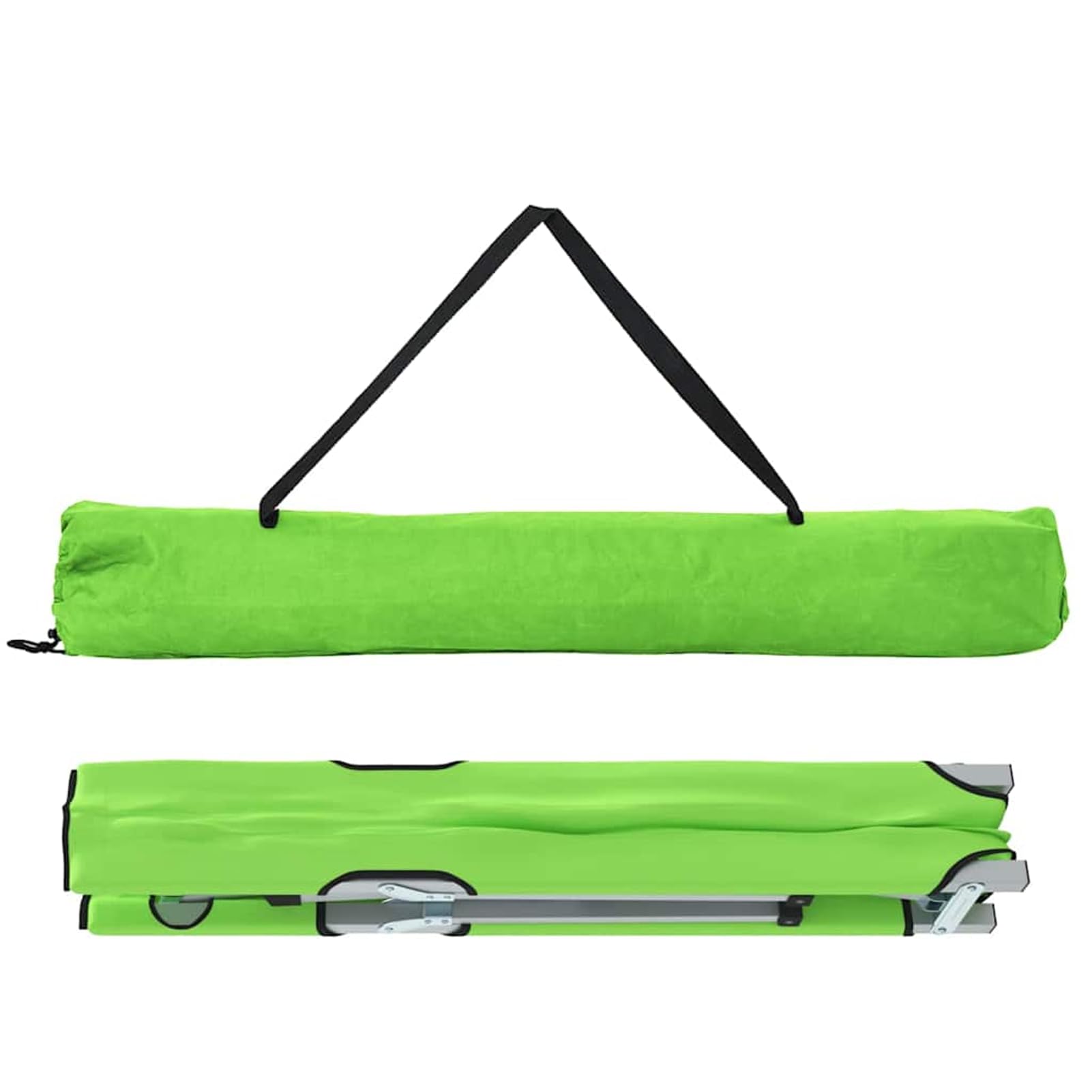 Gecheer Faltbares Campingbett, stabiles Metallgestell, dunkelgrüner Stoff, Einzelbett, faltbar für Outdoor-Camping und Reisen42003120