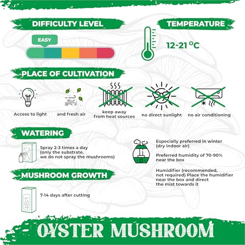 Pilz-Zucht Set | Frische Pilze jederzeit | Austernpilze züchten ohne Vorkenntnisse | Hervorragendes Edelpilz Aroma | Leicht verständliche Anzuchtanleitung | Hochwertige Pilz-Zucht