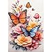 Diamond Art Kits for Adults - Butterfly Flowers Diamond Painting Kits DIY 5D Full Drill Diamond Dots Paintings with Diamonds Gem Art and Crafts for Home Decor 12x16 Inch