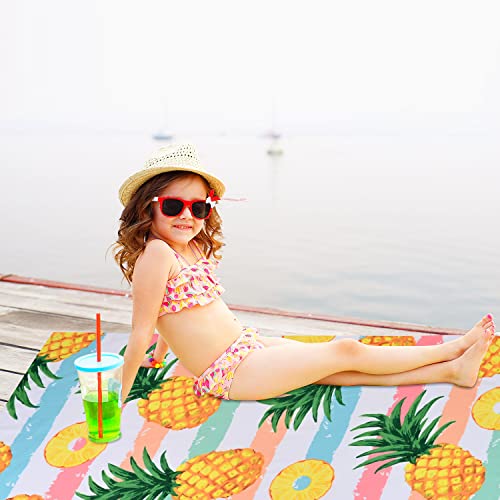 Livilan Pineapple Beach Towel, Small Lightweight Microfiber Absorbent Quick Dry Sand Free Blanket Towels, Thin And Soft Pool Travel Bath Swim Towels For Adults Kids, 24"X48" Yellow Towel Gifts #TOP2