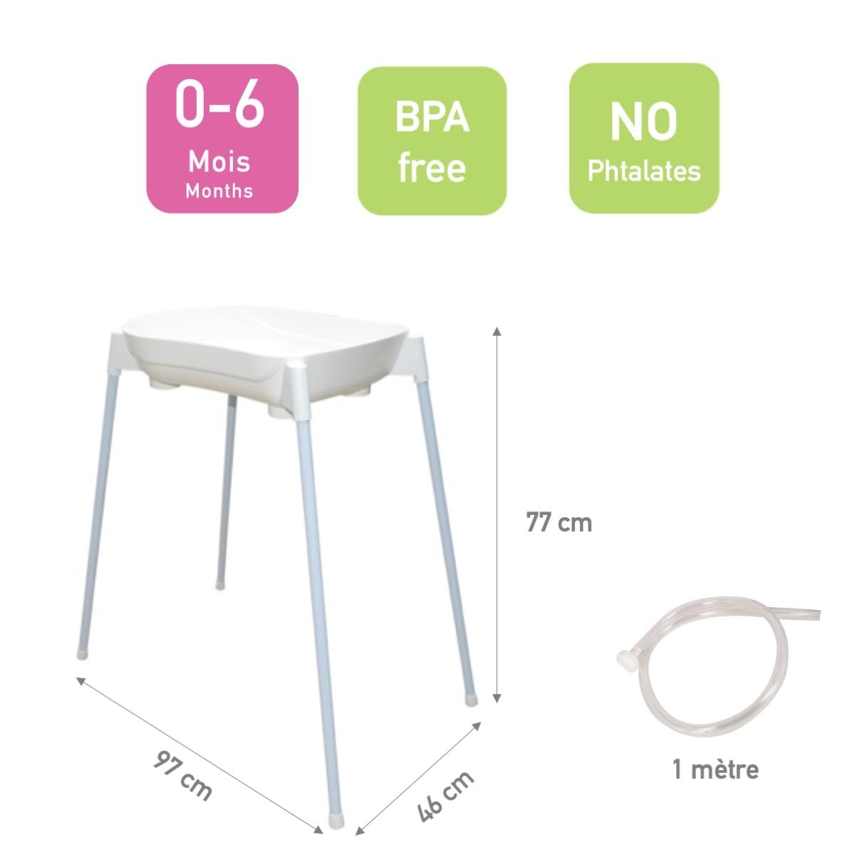 dBb Remond Support avec Empreinte pour Baignoire bébé 0-6 Mois, Pieds Amovibles