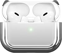 Vista 8 de Arc Pulse Compatible con AirPods Pro Case (2024), carcasa protectora minimalista de aluminio con absorción de impactos + incrustaciones de Aluminio